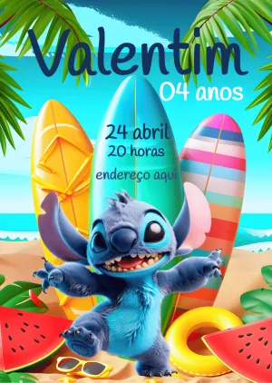 Invitación de cumpleaños Stitch – Estático – D.Couto