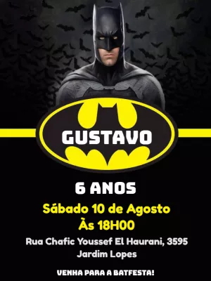 Convite de Aniversário Batman do Herói para Editar Online