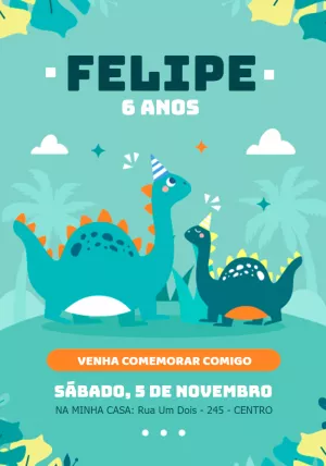 Invitación de cumpleaños Dinosaurio – Estático – Jotta