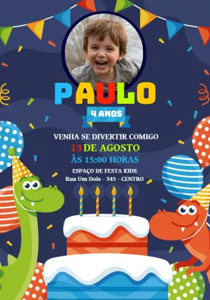 Invitación de cumpleaños Dinosaurio – Estático – Jotta