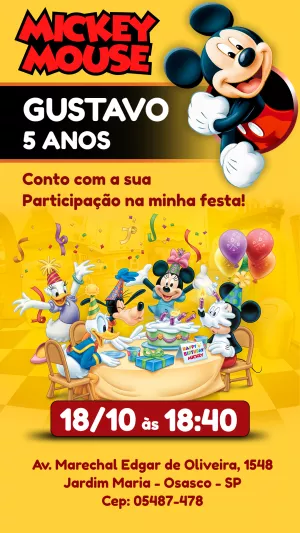 Mickey Mouse Birthday Invitation – Static – Misael Dias