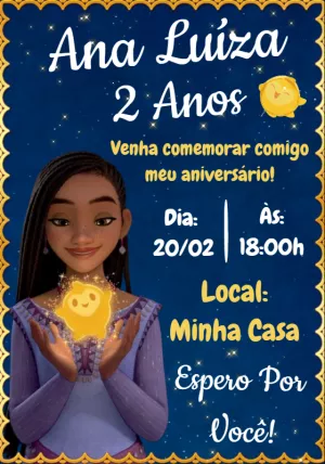 Convite Aniversário Wish: O Poder dos Desejos para Editar