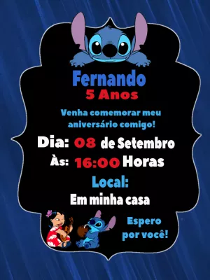 Stitch Birthday Invitation – Static – Lilian Designer