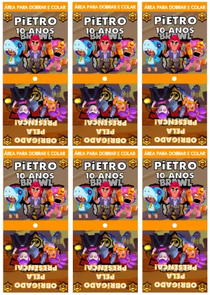 Capa para Pirulito Brawl Stars Editável para Aniversário
