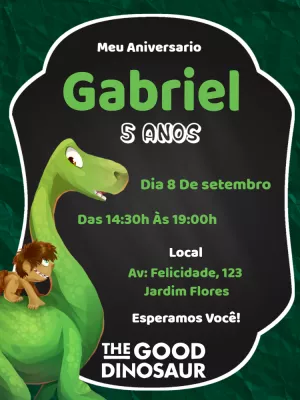 Invitación de cumpleaños Dinosaurio – Estático – R🌹 ZA  P..