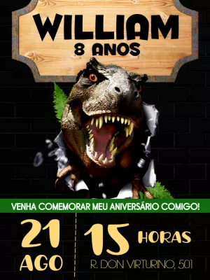 Invitación de cumpleaños Dinosaurio – Estático – Augusto Renan