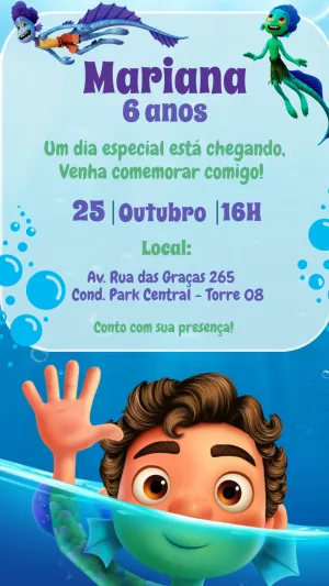Convite de Aniversário Luca Editável Online para Imprimir