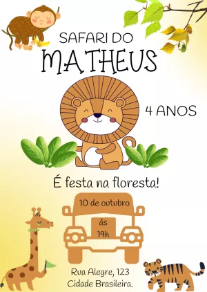 Safari Birthday Invitation – Static – Felicity Artes
