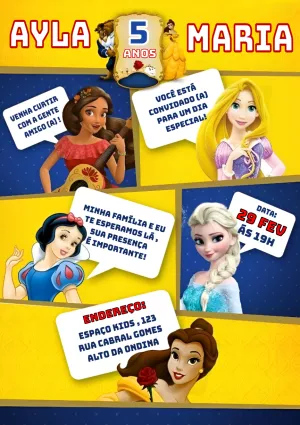Invitación de cumpleaños Princesas – Estático – PrestigioMkt