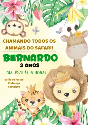 Safari Birthday Invitation – Static – Montando a Sua Festa Oficial
