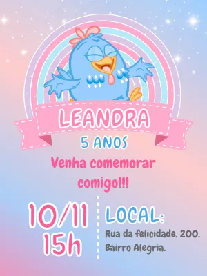 Galinha Pintadinha生日邀请函 – 静态 – Bella Liz Convites