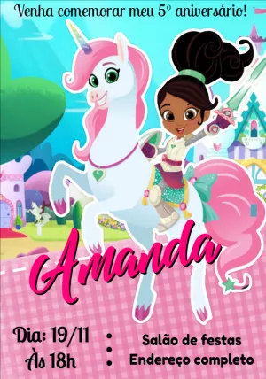 Invitación de cumpleaños Princesas – Estático – Montando a Sua Festa Oficial