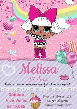 Convite Aniversário Boneca Lol Surprise Editável Online