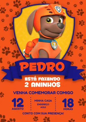 Invito di compleanno Paw Patrol – Statico – Jotta