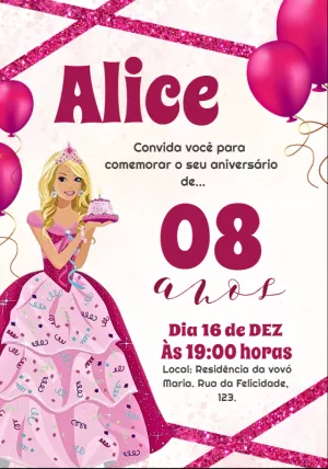 Invitación de cumpleaños Princesas – Estático – Erica Designer