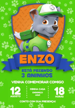 Invito di compleanno Paw Patrol – Statico – Jotta