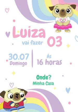 Convite Aniversário Potato e Chip para Editar Online