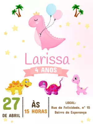 Invitación de cumpleaños Dinosaurio – Estático – Pedro Henrique