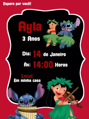 Invitación de cumpleaños Stitch – Estático – Lilian Designer