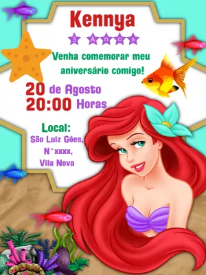 Invito di compleanno La Sirenetta – Statico – Lilian Designer