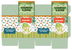 Caixa Milk Dinossauro Baby para Editar Online e Imprimir