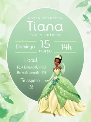 Invito di compleanno Principesse – Statico – Carolina