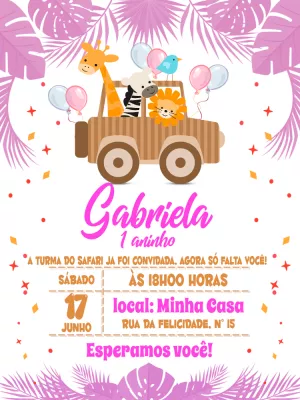 Safari Birthday Invitation – Static – Pedro Henrique