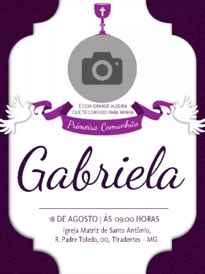 Convite de Primeira Comunhão com foto para Editar Online