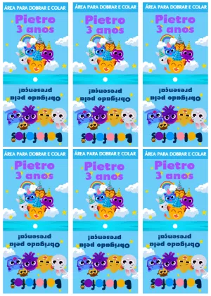 Capa para Pirulito Bolofofos Editável para Festa Infantil