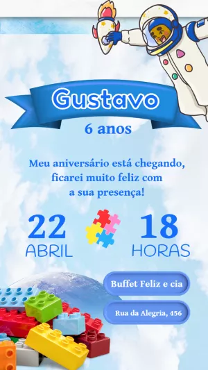 Invito di compleanno Astronauta – Statico – Felicity Artes