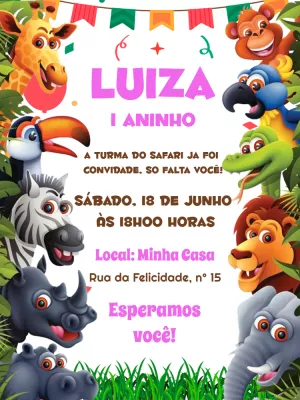 Safari Birthday Invitation – Static – Pedro Henrique