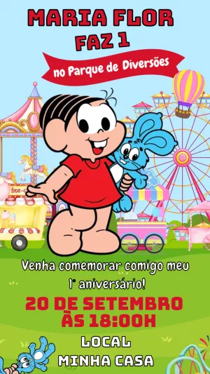 Turma da Mônica Birthday Invitation – Static – Josy