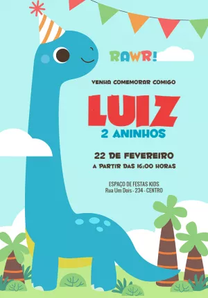 Invitación de cumpleaños Dinosaurio – Estático – Jotta