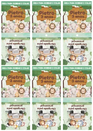Capa para Pirulito Aniversário Safari para Editar Online