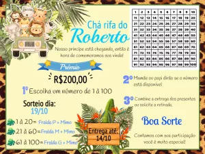 Safari Baby Shower Raffle – Static – Victor designer