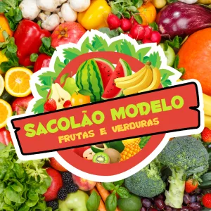 Logo para Sacolão e Hortifruti com Frutas para Editar Online