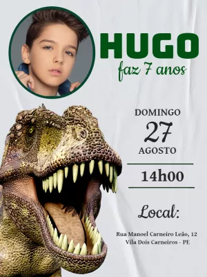 Invitación de cumpleaños Dinosaurio – Estático – Augusto Renan