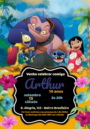 Stitch Birthday Invitation – Static – Julia B
