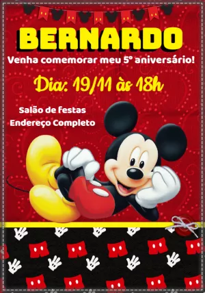 Mickey Mouse Birthday Invitation – Static – Montando a Sua Festa Oficial