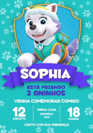 Invito di compleanno Paw Patrol – Statico – Jotta