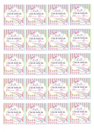 Tag Chá de Bebê Chuva de Amor para Editar e Imprimir