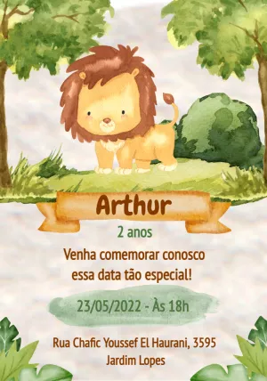 Safari Birthday Invitation – Static – Vanessa Costa Alves