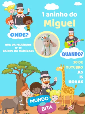 Safari Birthday Invitation – Static – Pedro Henrique