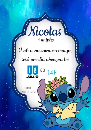 Stitch Birthday Invitation – Static – JANIS
