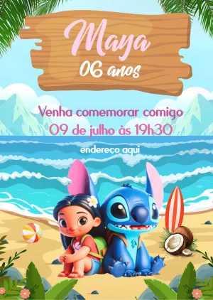 Stitch Birthday Invitation – Static – D.Couto