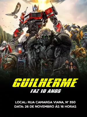 Convite Aniversário Transformers Rise of the Beasts para Editar