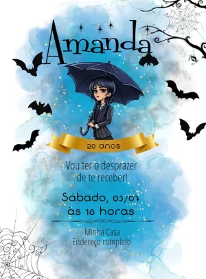 Invito di compleanno Mercoledì – Statico – Jonathan Fiuza