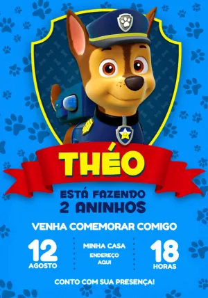 Invito di compleanno Paw Patrol – Statico – Jotta