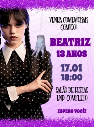 Invito di compleanno Mercoledì – Statico – Renata Designer