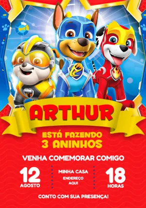 Invito di compleanno Paw Patrol – Statico – Jotta